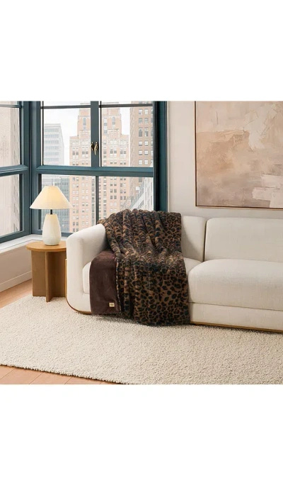 Ugg Home Everett Throw In Black Leopard
