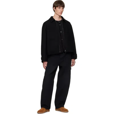 Solid Homme Black Layered Wool Jacket In Black