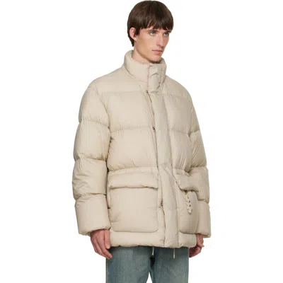 Solid Homme Beige Quilted Down Jacket In Neutral