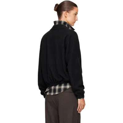 Ssstein Black Fleece Pullover Sweater In Black