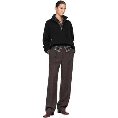 Ssstein Black Fleece Pullover Sweater In Black