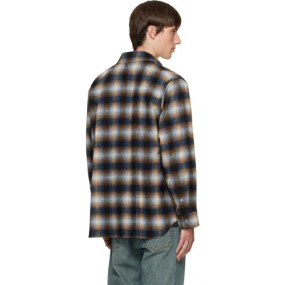 Solid Homme ネイビー ウール チェック シャツ In Multi