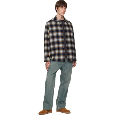 Solid Homme ネイビー ウール チェック シャツ In Multi