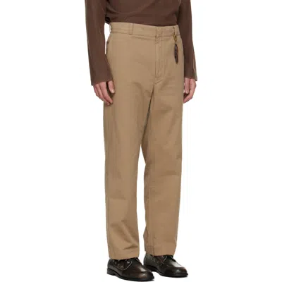 Solid Homme ベージュ コットンツイル トラウザーズ In Multi