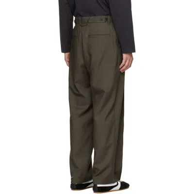 Solid Homme グリーン ウール タックパンツ In Multi