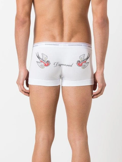 Shop Dsquared2 Bird Logo Print Boxer Briefs In White