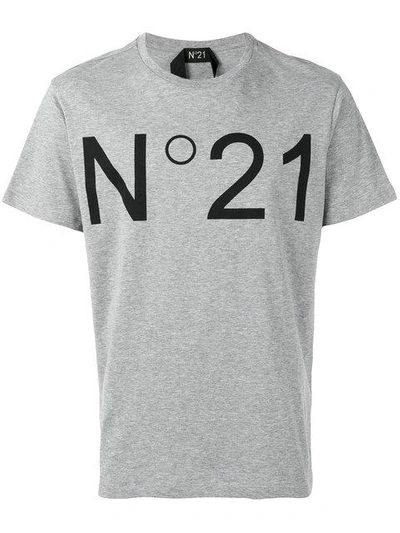 Shop N°21 Logo Print T-shirt In Grey