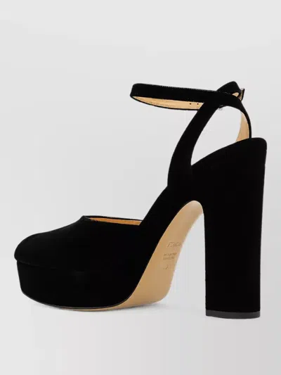 Fendi Platform Peep-toe Sandals In Black