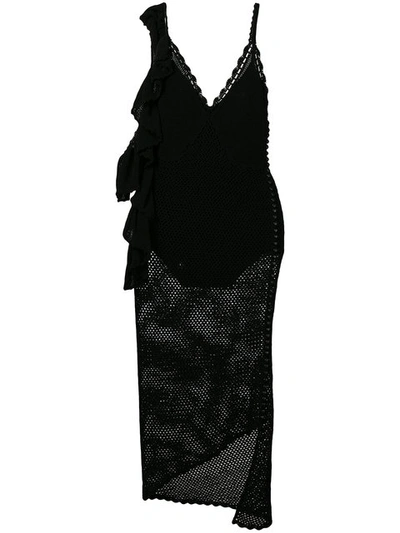 Magda Butrym Lanus Cotton And Silk-blend Dress In Llack
