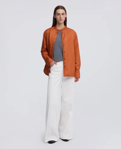 Aspesi Orange Button-up Technical Fabric Jacket In Orange