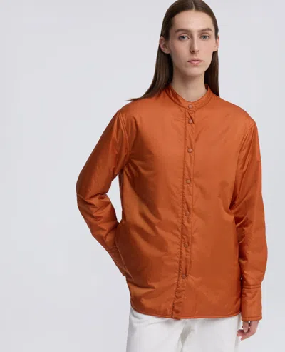 Aspesi Orange Button-up Technical Fabric Jacket In Orange