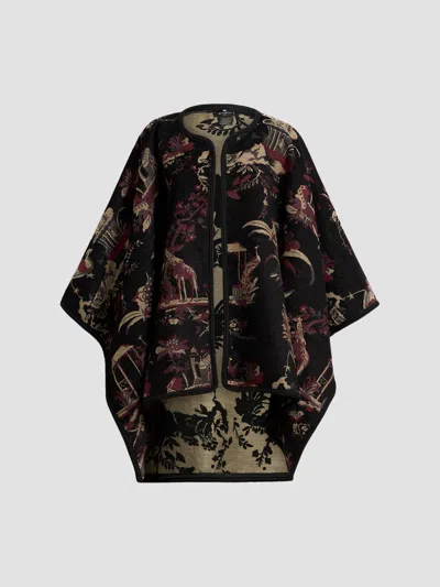 Etro Patterned Cape In Black