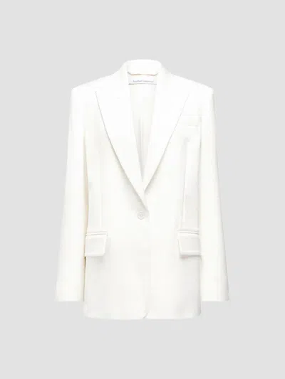 Another Tomorrow Single-breasted Blazer In White