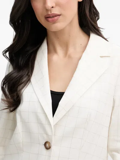 Benetton Check-pattern Notched-lapel Blazer In Neutral