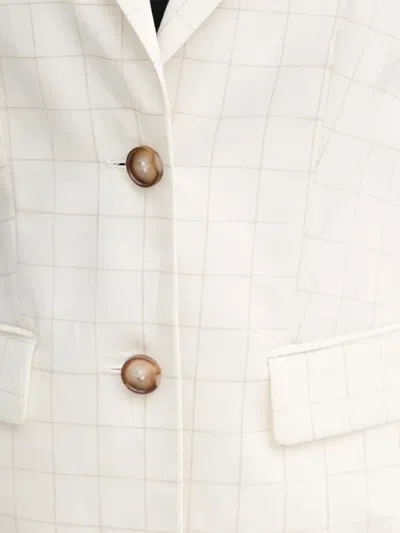 Benetton Check-pattern Notched-lapel Blazer In Neutral
