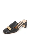 Sergio Rossi Block Heel Mules In Black