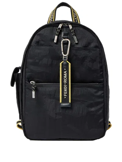Fendi Climb Backpack In Technical Fabric In Nero