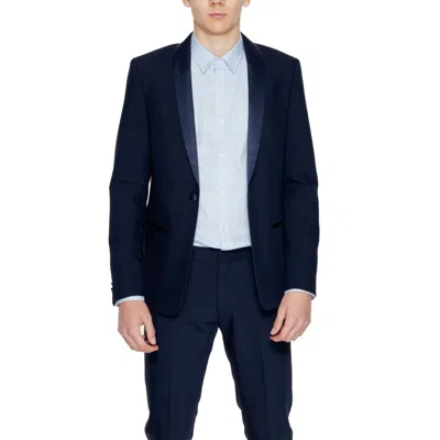 Antony Morato Black Polyester Blazer In Blue