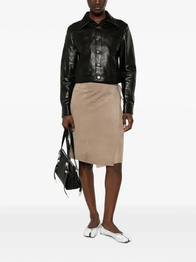 Amiri Button-up Leather Jacket In Multi
