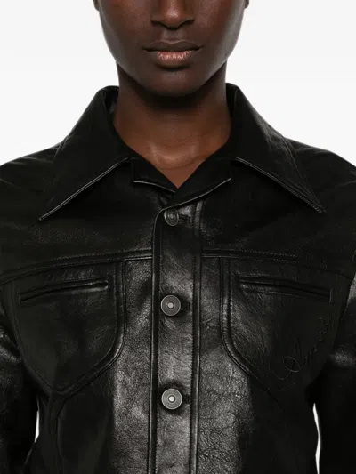 Amiri Button-up Leather Jacket In Multi