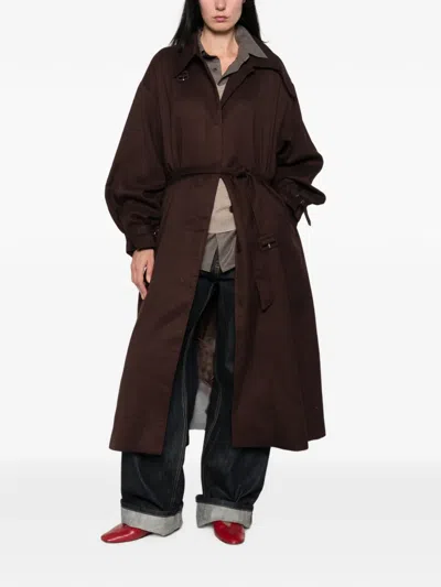 La Piscine Belted Oversized-collar Jacket In Multi