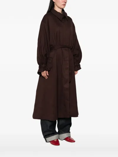 La Piscine Belted Oversized-collar Jacket In Multi