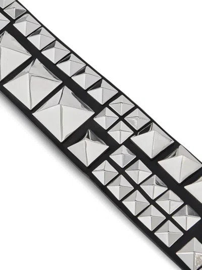 Kat Maconie Sam Pyramid-stud Leather Belt In Silver