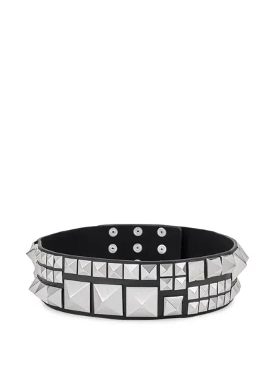 Kat Maconie Sam Pyramid-stud Belts In Silver