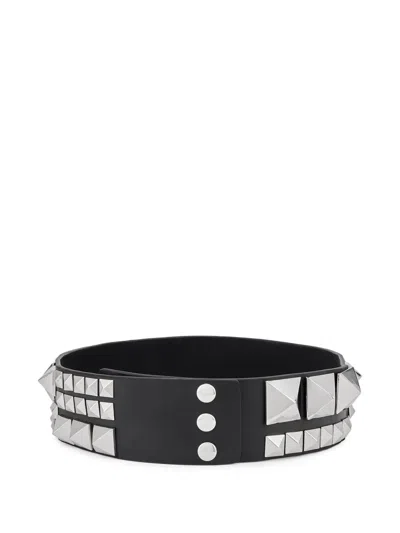 Kat Maconie Sam Pyramid-stud Belts In Silver