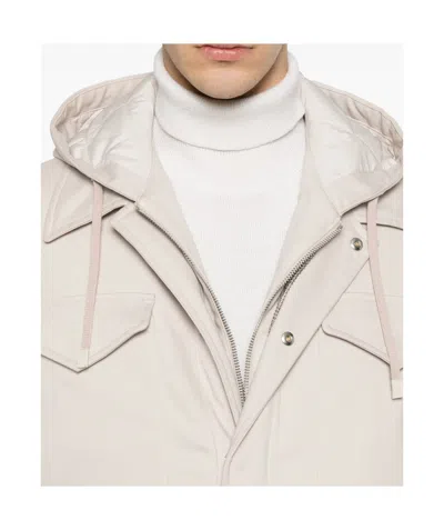 Eleventy Hooded Multi-pocket Jacket In Neutral