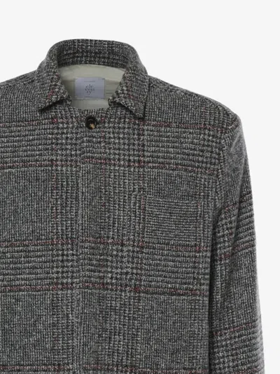 Eleventy Checked Button-up Jacket In Gray