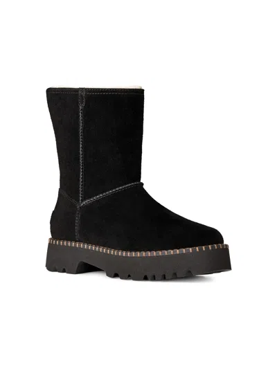 Ugg Uptowner Calf Suede Ankle Boots In Black