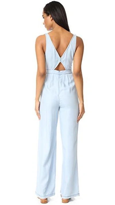 Shop Cupcakes And Cashmere Deven Washed Chambray Jumpsuit