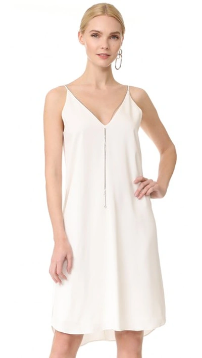 Shop Alexander Wang T Sleeveless Dress With Chain In Ivory