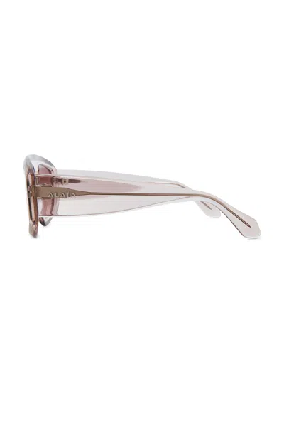 Alaïa Lettering Logo Rectangular Sunglasses In Multi