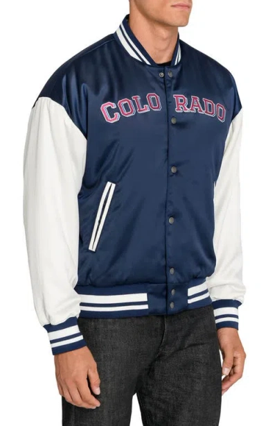 Construct Colorado Avalanche Bomber Jacket In Blue