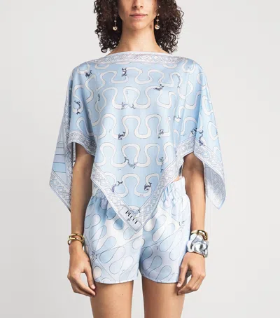Pucci Silk Printed Cape In Multi