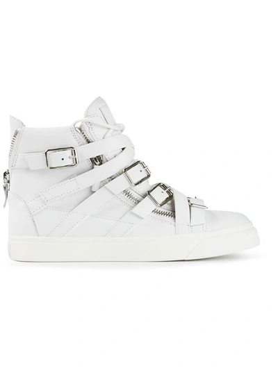 Giuseppe Zanotti Buckle Hi-top Sneakers In White