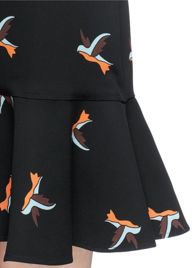 Shop Victoria Victoria Beckham Hummingbird Print Flounce Hem Sleeveless Dress