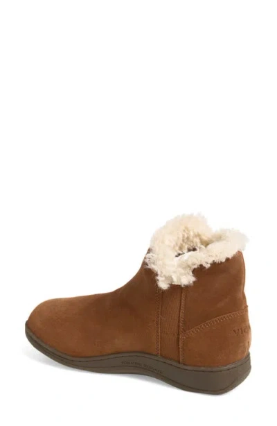 Vionic Unwind Leather Bootie In Brown