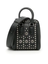 Alexander Mcqueen Small Heroine Embellished Leather Crossbody Bag In Black|metallico