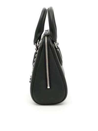 Shop Alexander Mcqueen Small Heroine Bag In Black|metallico