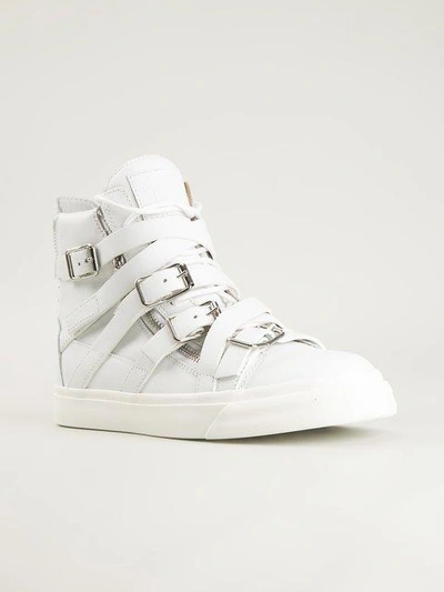 Shop Giuseppe Zanotti Buckle Hi-top Sneakers