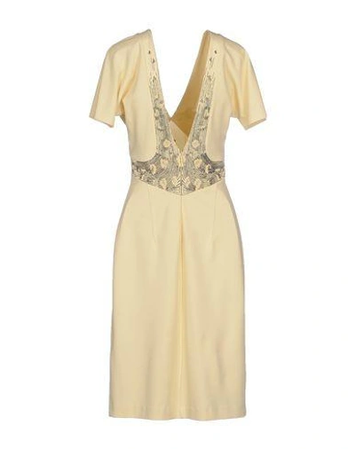 Shop Roberto Cavalli Knee-length Dress In Beige