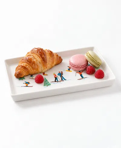 Godinger Ski Patrol 13" Rectangular Platter In White