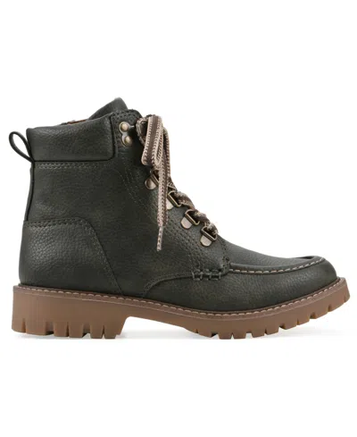 White Mountain Parcels Bootie In Olive Pebble Smooth