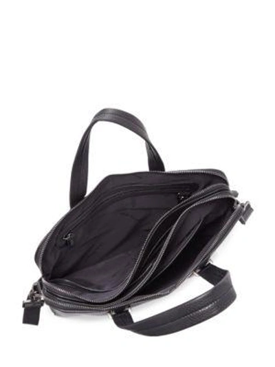 Shop Ferragamo Men's Leather Messenger Bag In Black
