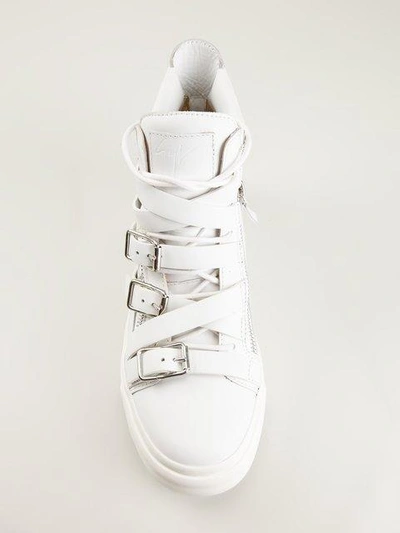 Shop Giuseppe Zanotti Buckle Hi-top Sneakers