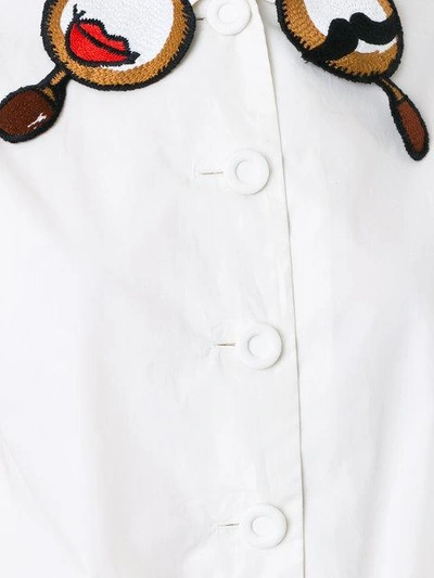 Shop Tsumori Chisato Embroidered Collar Shirt - White
