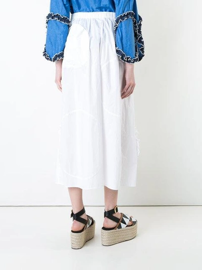 Shop Tsumori Chisato Patchwork Frill Skirt In White